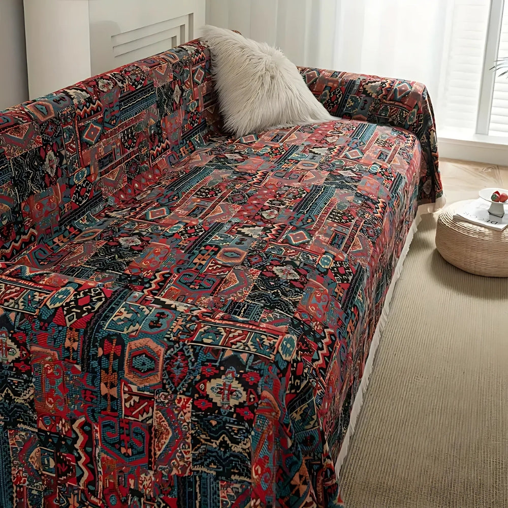 Casablanca Bohemian Sofa Cover | Vintage Design with Artistic Charm
