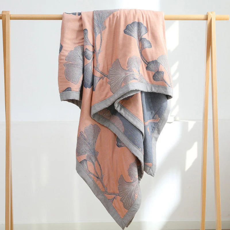 Reversible Cotton Gauze Quilt Blanket Soft Lightweight Bedspread