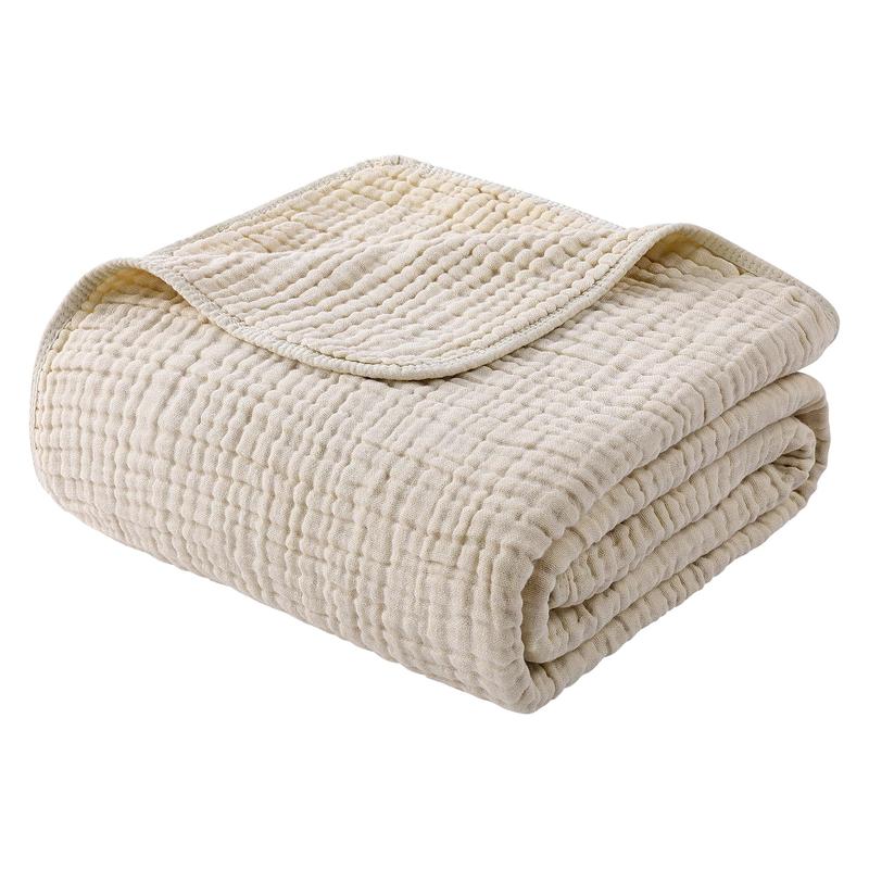 100% Soft Muslin Cotton Winter Blanket | Warm Breathable Throw