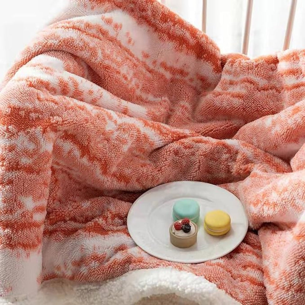 Seraphina Velvet Sherpa Throw Blanket Soft Plush Warm Blanket