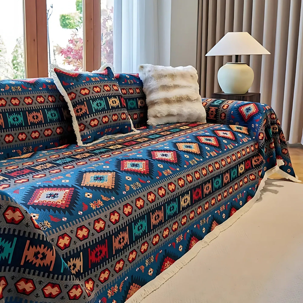 Nomad Dream Boho Sofa Cover | Colorful Vintage Style with Cozy Protection