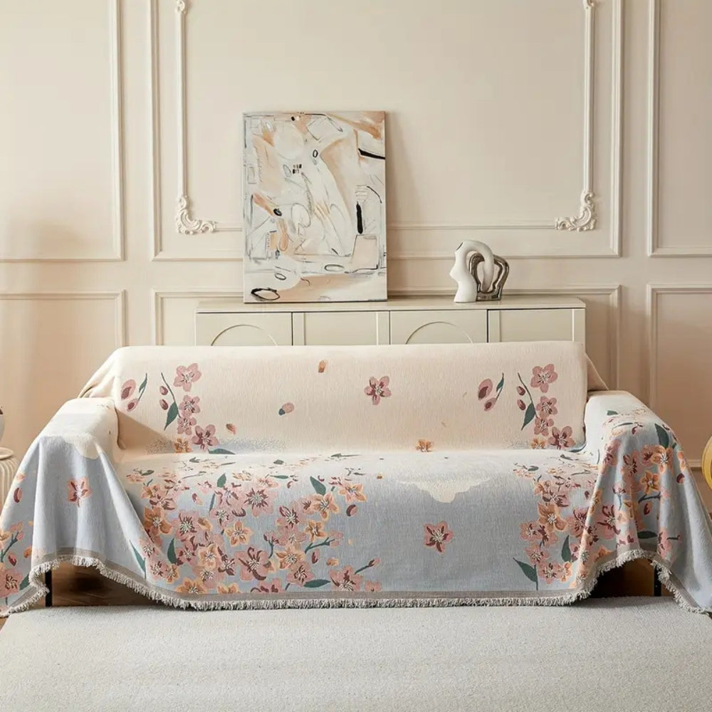 Amara Floral Reversible Sofa Cover | Elegant Double-Sided Comfort for Every Home