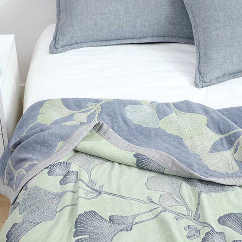 Reversible Cotton Gauze Quilt Blanket Soft Lightweight Bedspread