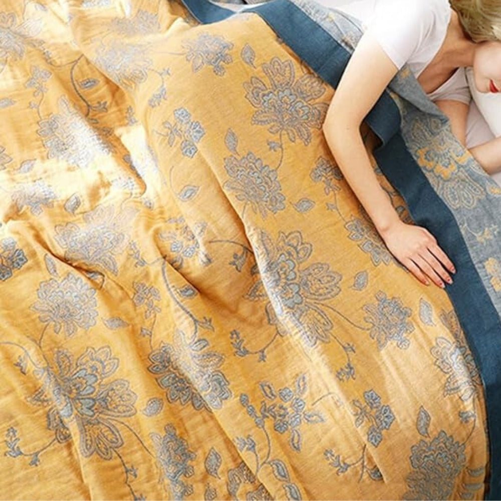 Floral Dream Comfort Blanket | Soft 100% Cotton Throw Blanket