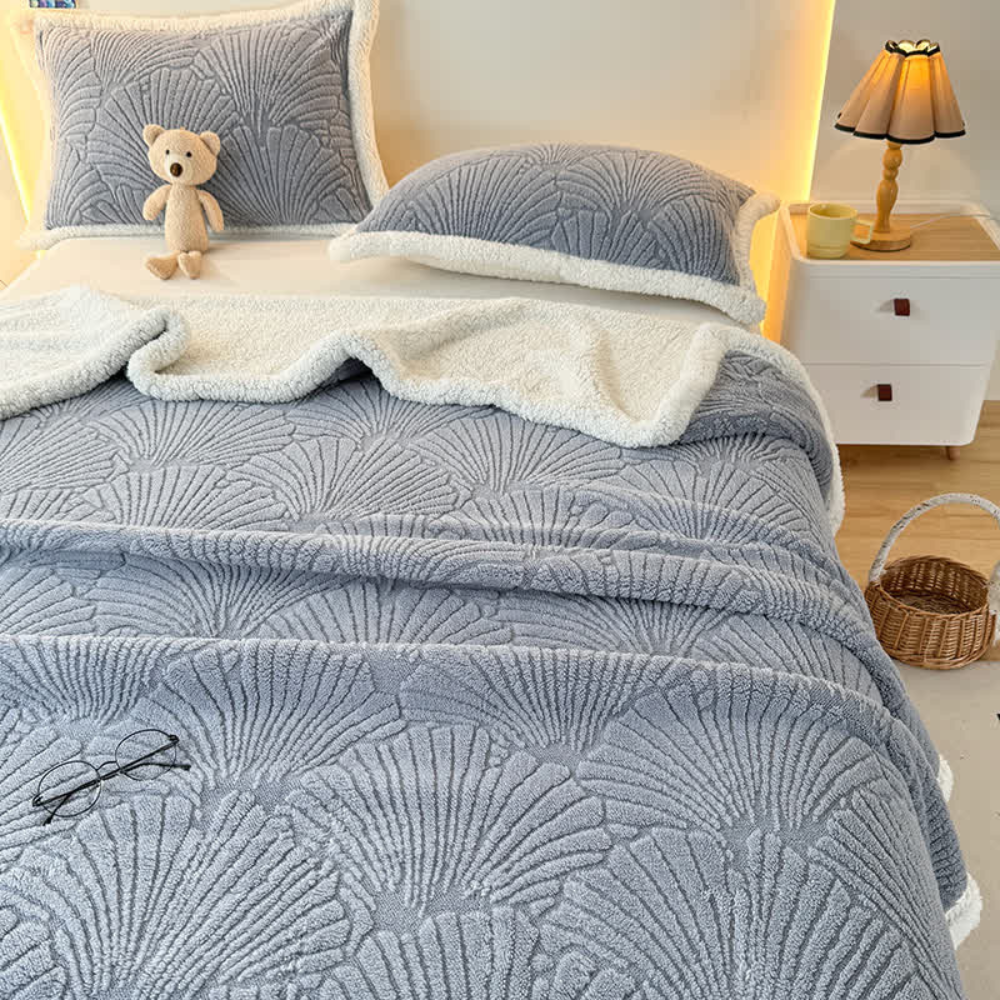 Fluffy Sherpa Shell Throw Blanket Soft Warm Cozy Blanket
