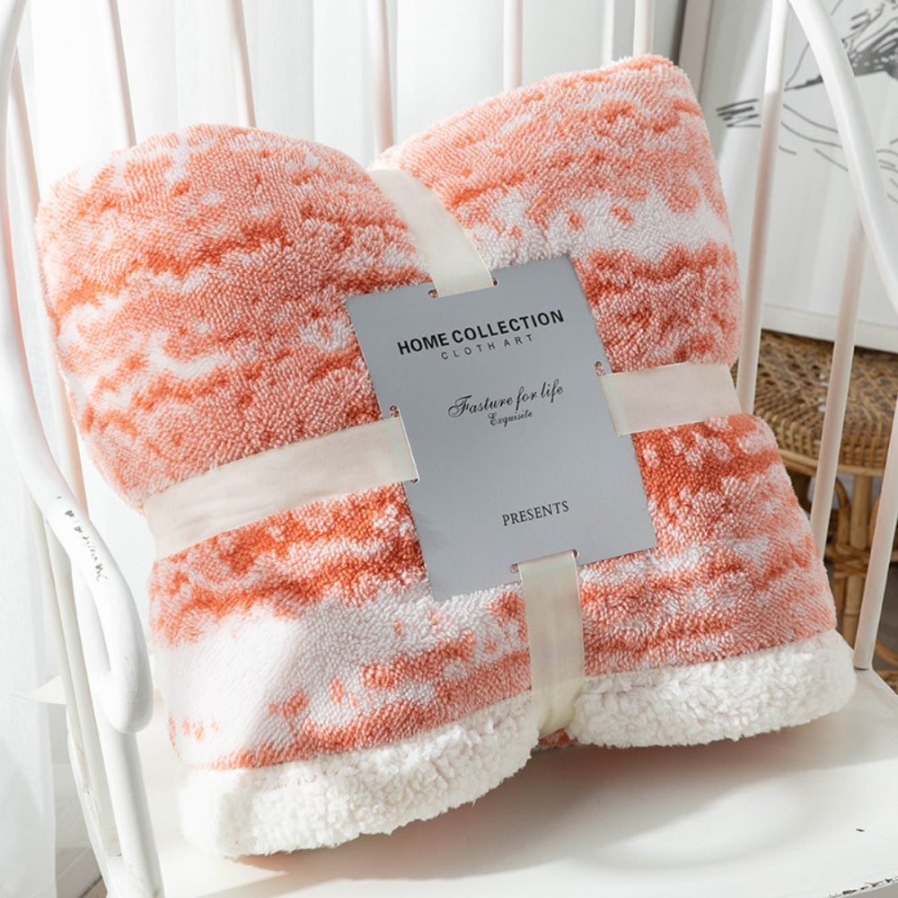 Seraphina Velvet Sherpa Throw Blanket Soft Plush Warm Blanket