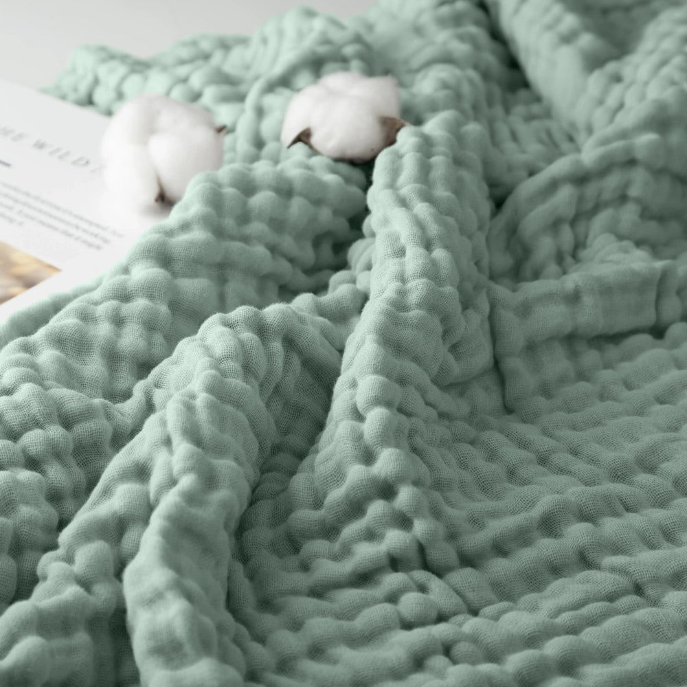 100% Soft Muslin Cotton Winter Blanket | Warm Breathable Throw