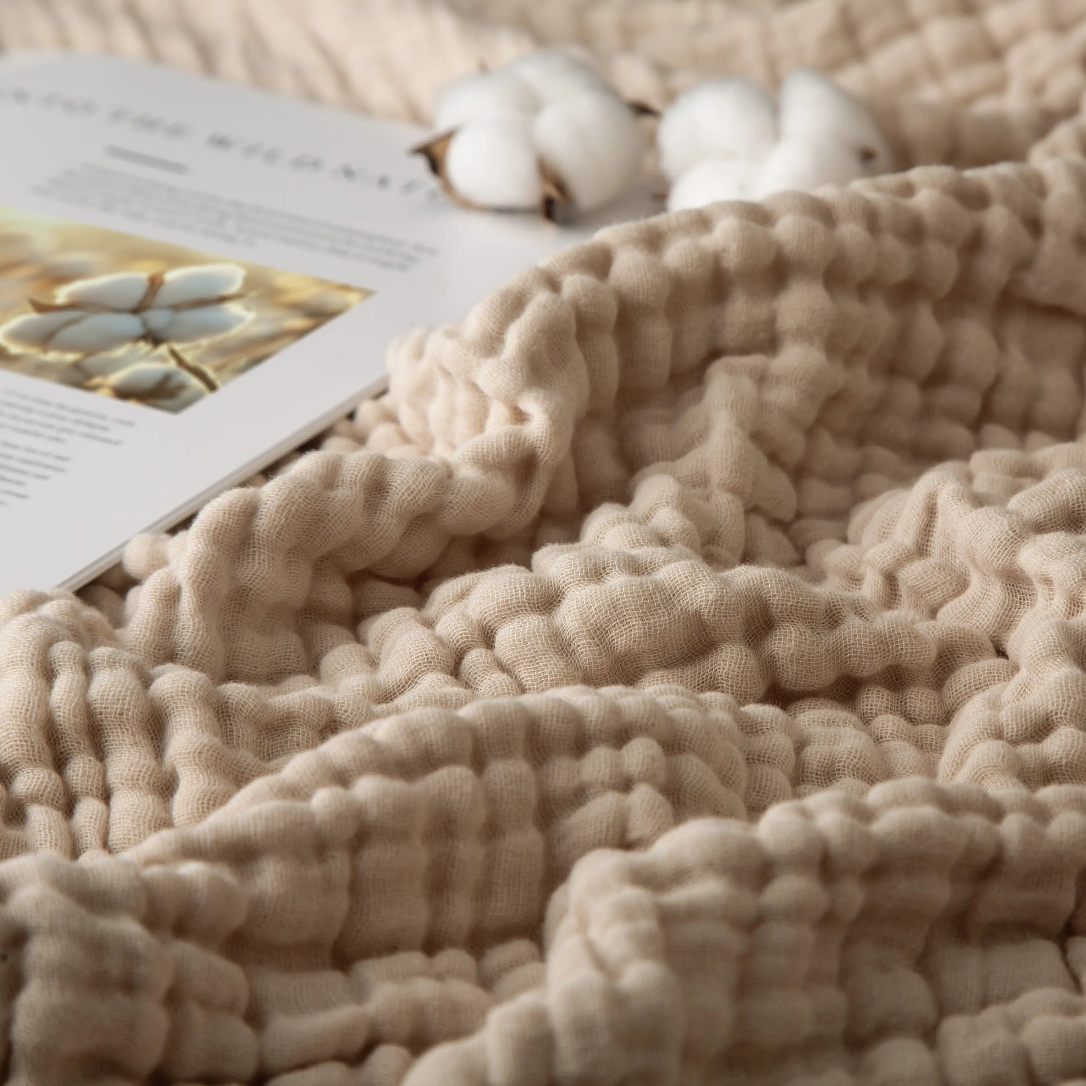 100% Soft Muslin Cotton Winter Blanket | Warm Breathable Throw