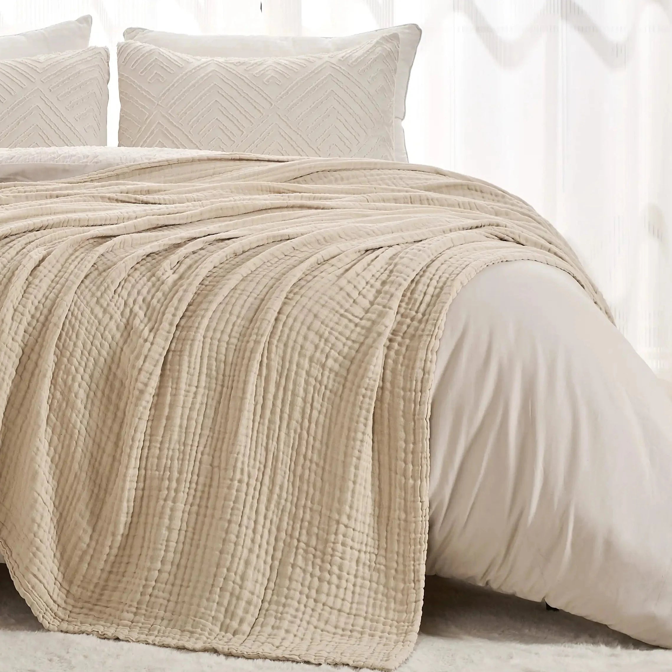 100% Soft Muslin Cotton Winter Blanket | Warm Breathable Throw