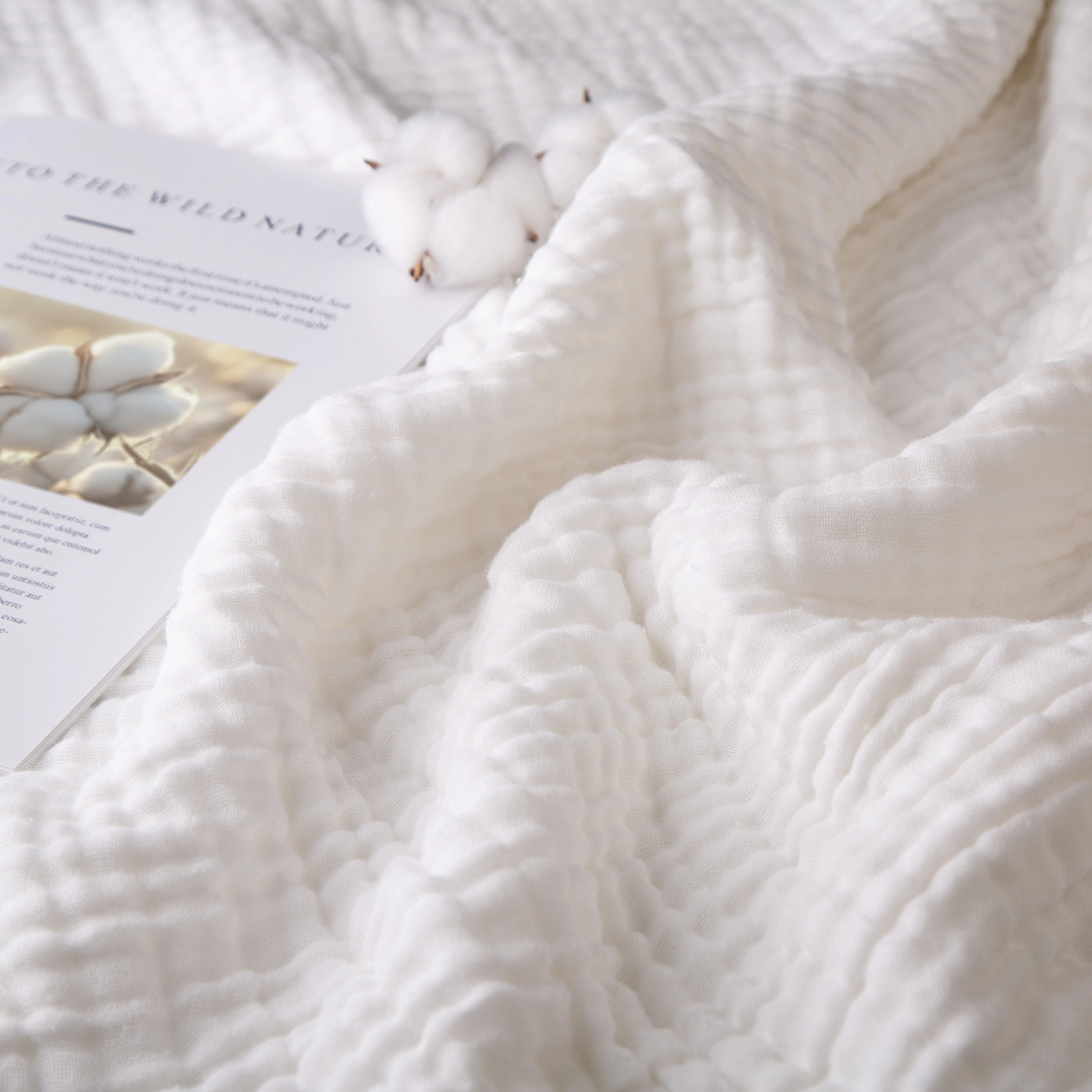 100% Soft Muslin Cotton Winter Blanket | Warm Breathable Throw