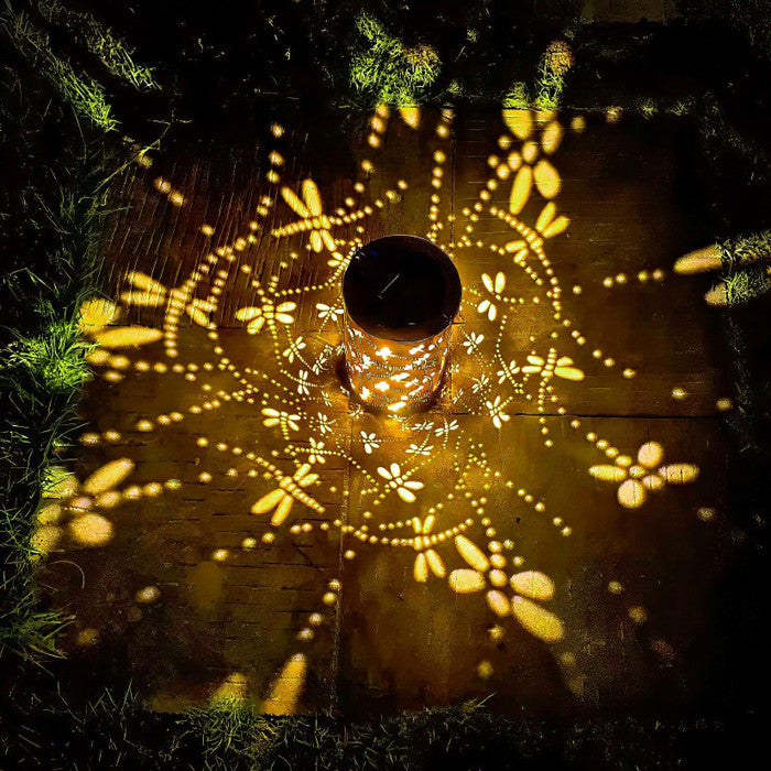 Dragonfly Dream Lantern | Solar Garden Light with Golden Glow