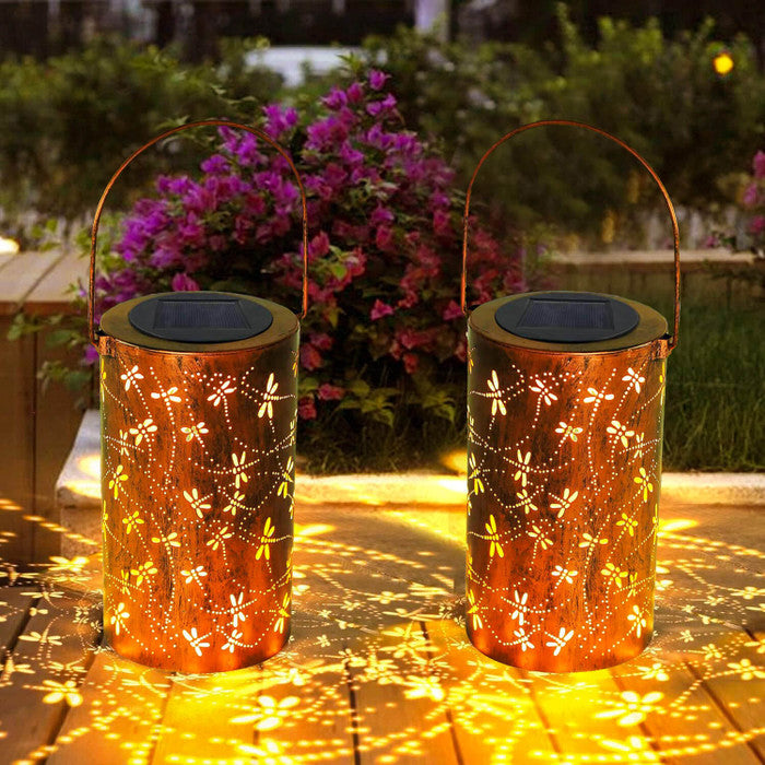 Dragonfly Dream Lantern | Solar Garden Light with Golden Glow