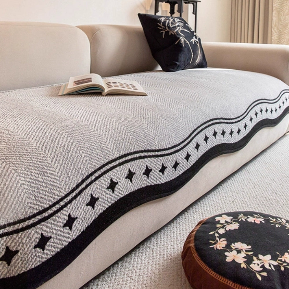 Modern Wave Sofa Cover | Stylish Anti-Slip Protection for Everyday Living