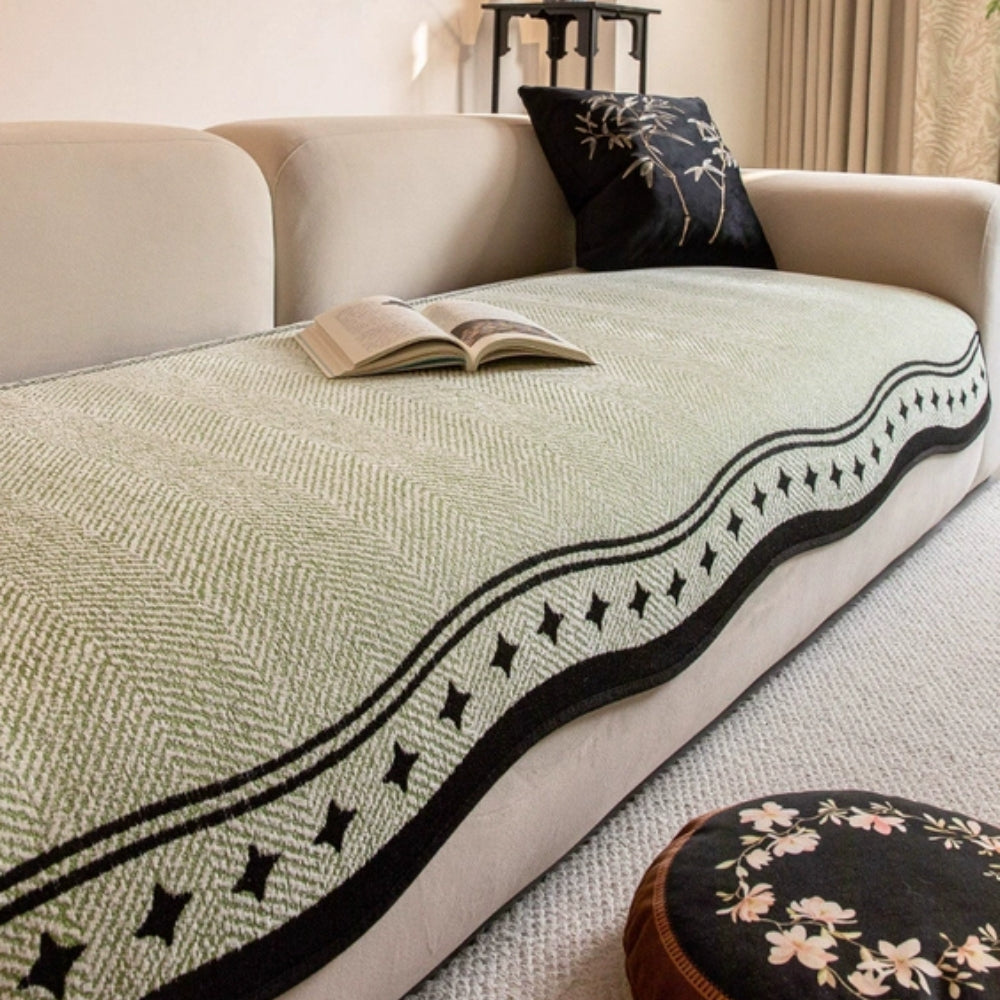 Modern Wave Sofa Cover | Stylish Anti-Slip Protection for Everyday Living