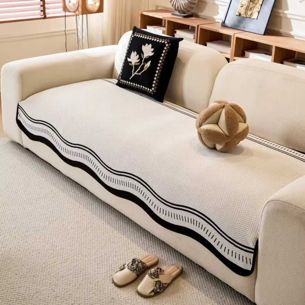 Modern Wave Sofa Cover | Stylish Anti-Slip Protection for Everyday Living