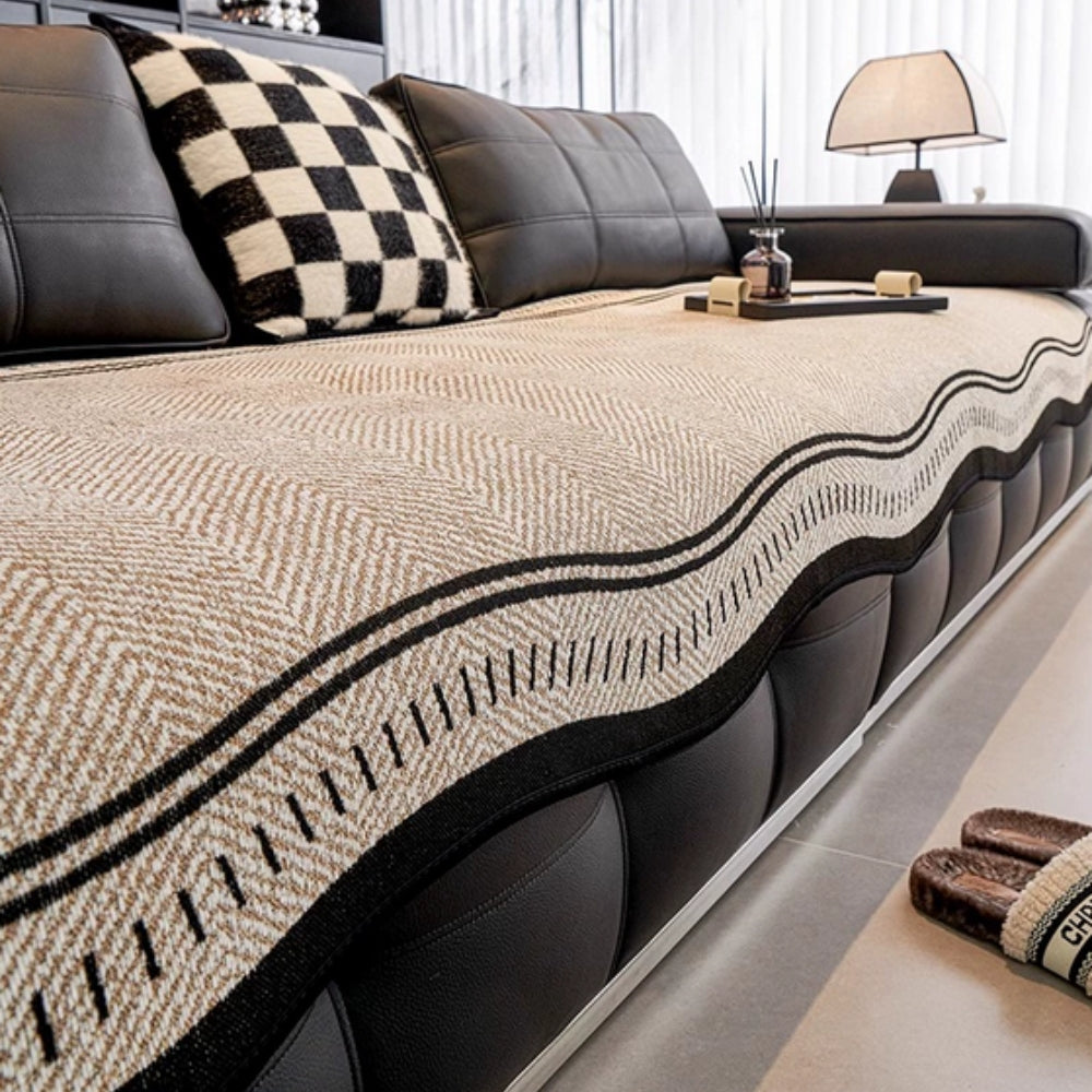 Modern Wave Sofa Cover | Stylish Anti-Slip Protection for Everyday Living