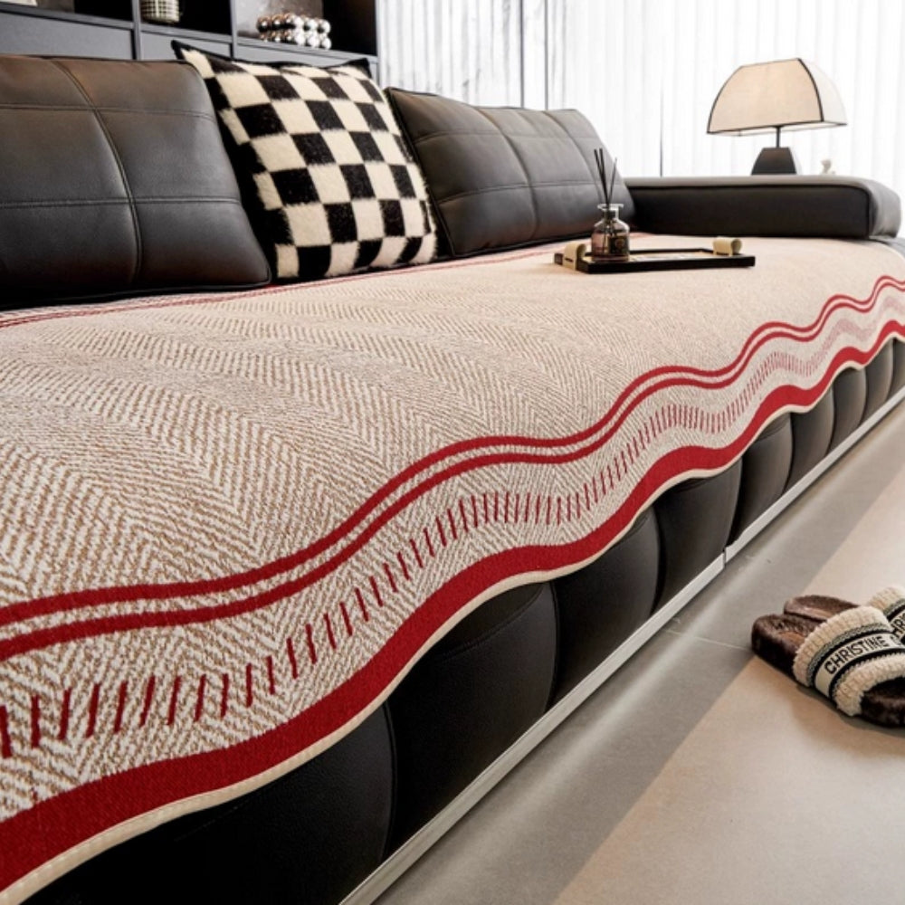 Modern Wave Sofa Cover | Stylish Anti-Slip Protection for Everyday Living