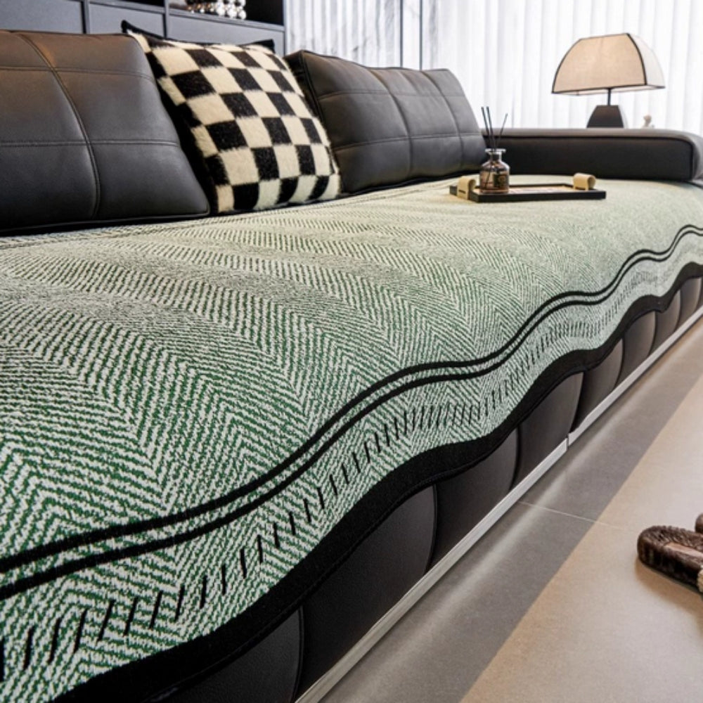 Modern Wave Sofa Cover | Stylish Anti-Slip Protection for Everyday Living