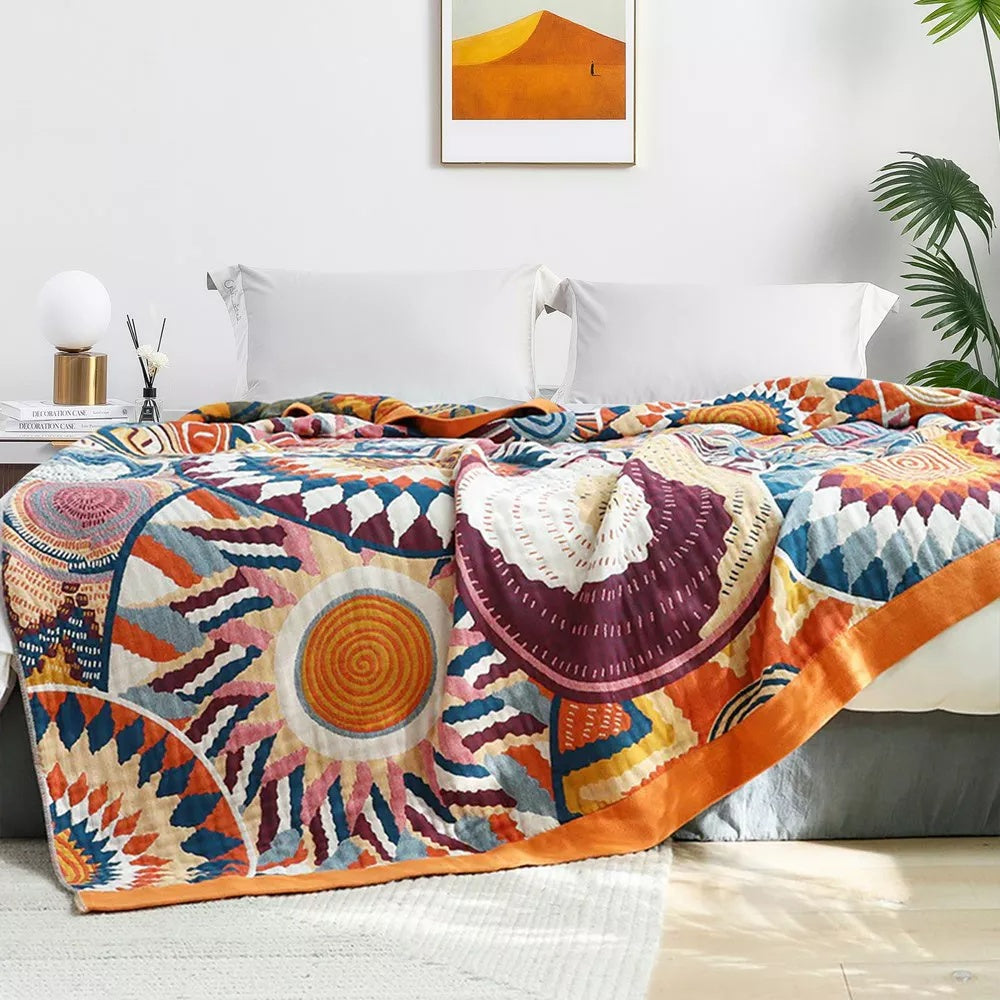 Sunburst Cotton Blanket | Lightweight All-Season Comfort