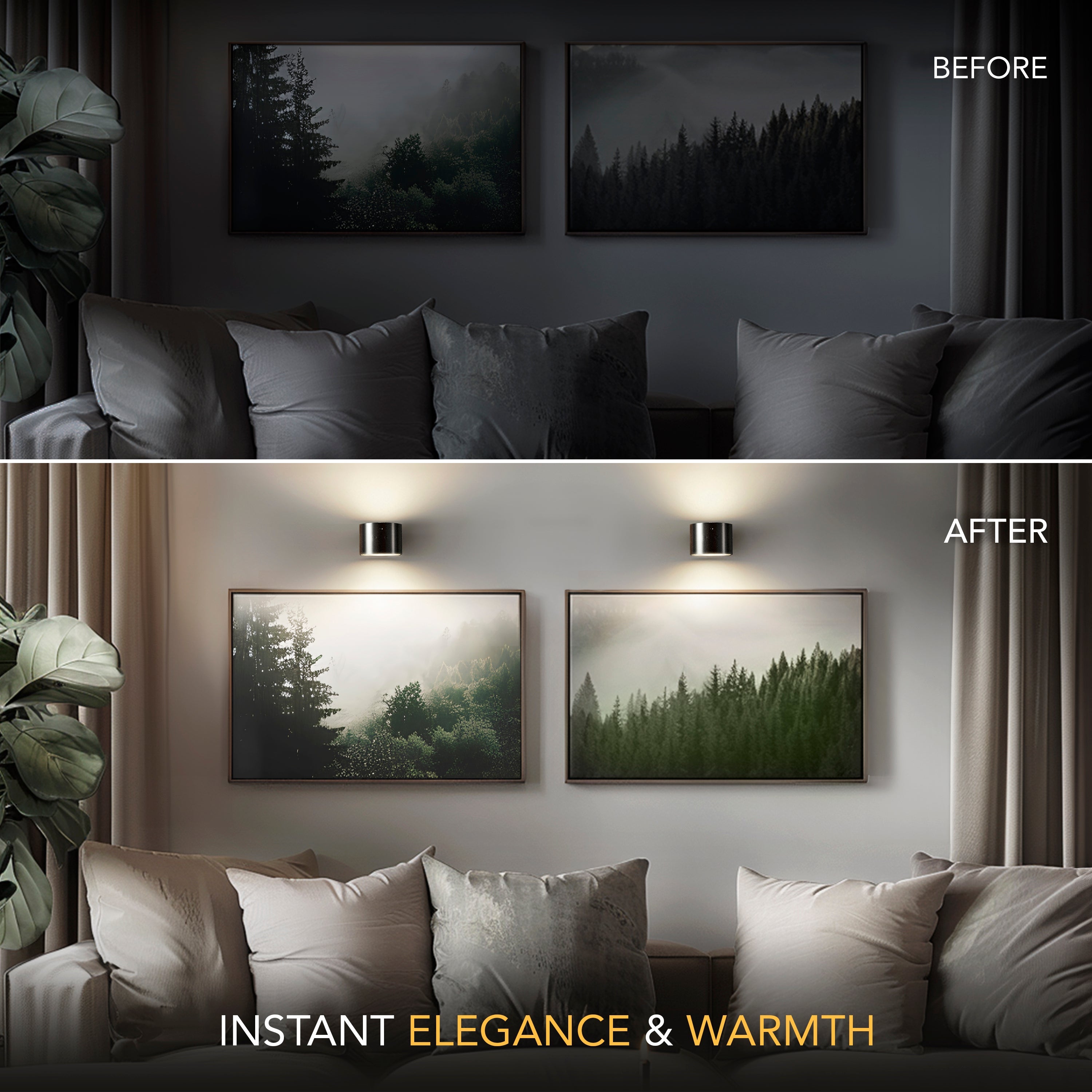 Wireless LED Wall Lights | RGB Remote-Control Wall Lamp Set