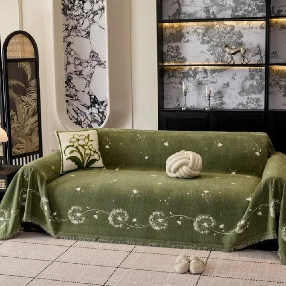 Japandi Dandelion Puff Sofa Cover | Light Natural Style and Protection