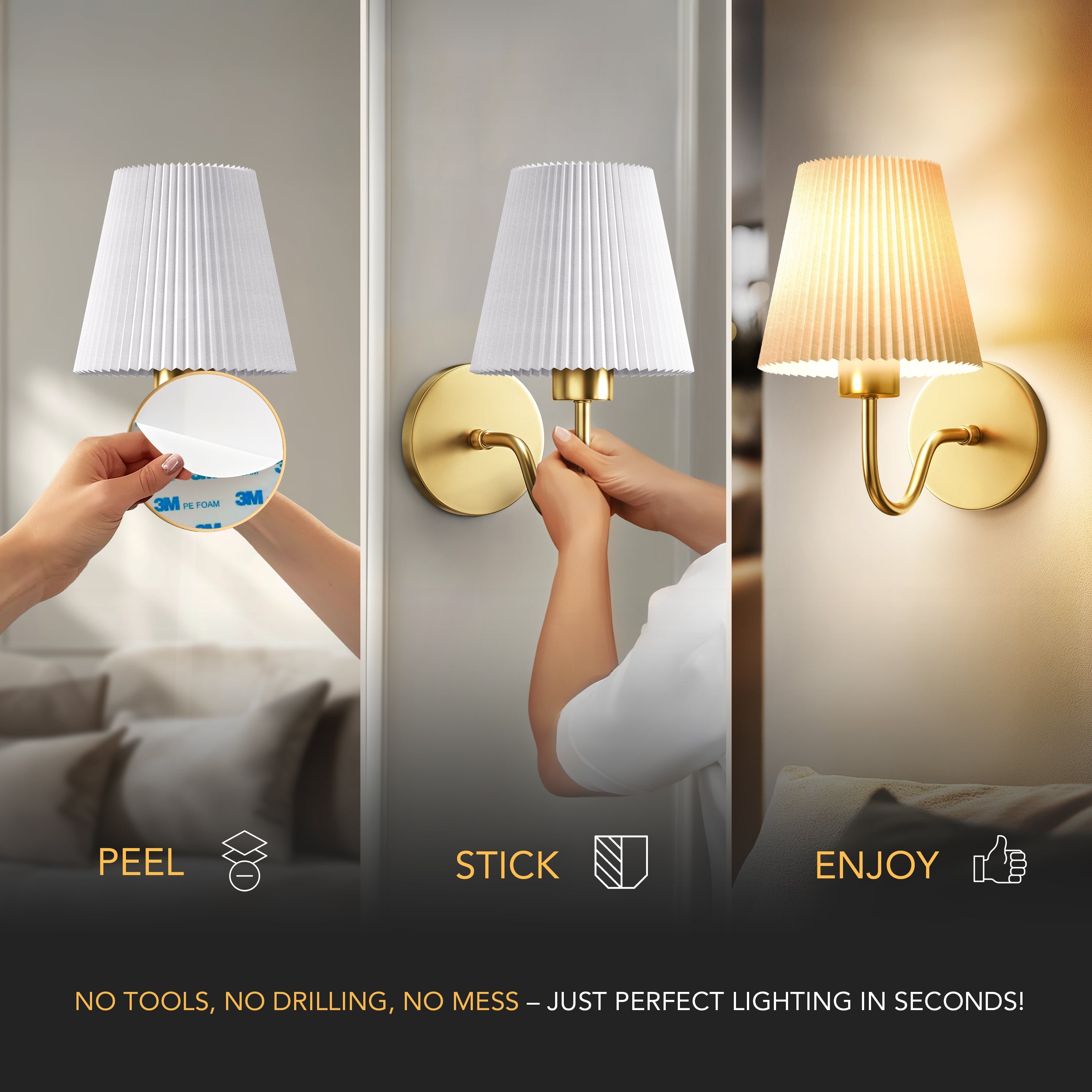 Curved Wireless Wall Sconce | Modern Minimalist Light