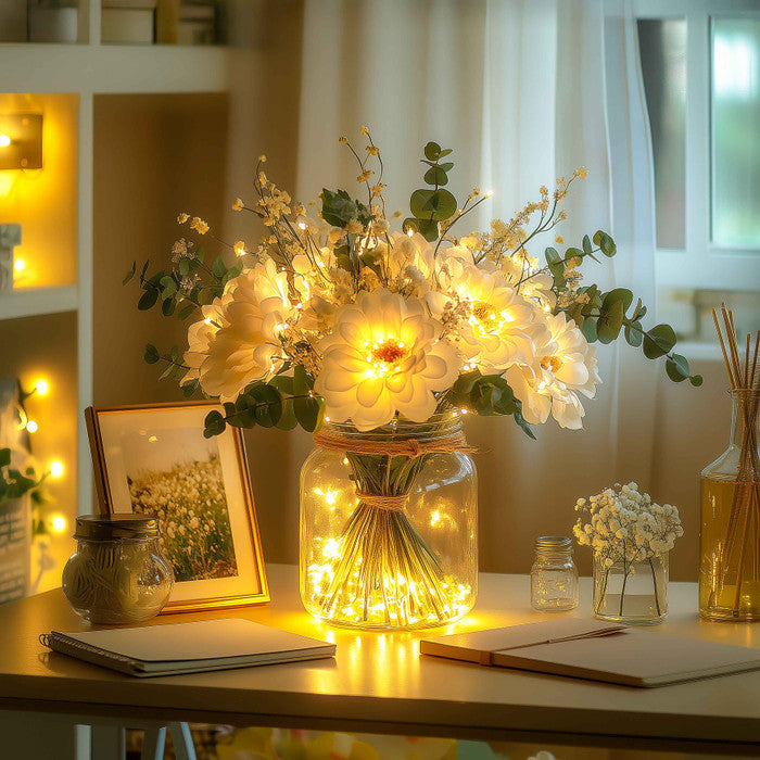 Magical Meadow Flowers | Glowing Floral Light Jar Decor