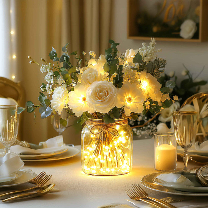 Magical Meadow Flowers | Glowing Floral Light Jar Decor