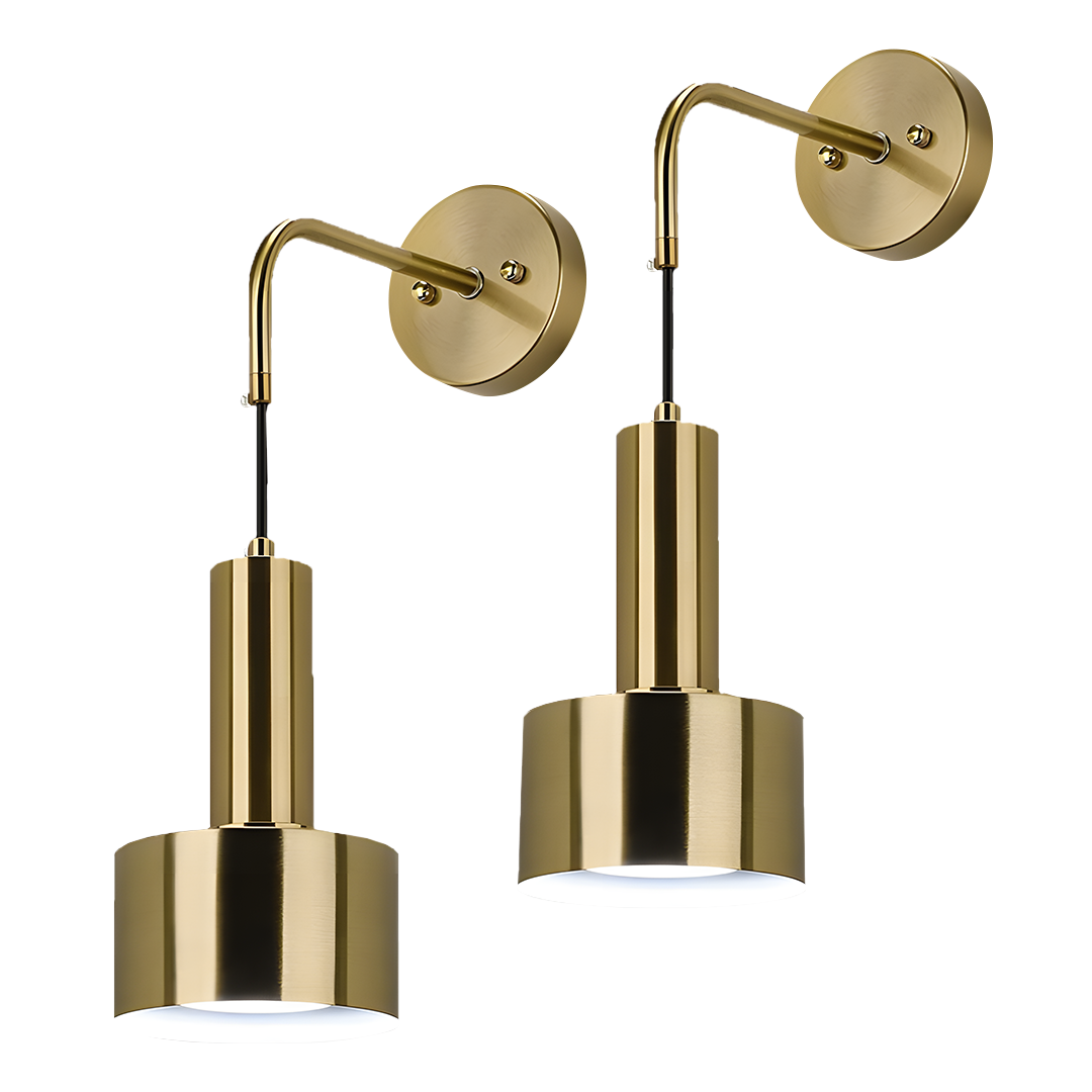 Glowdrop Wireless Wall Sconces | Modern Wall Lamps with Free LED Bulbs (Set of 2)