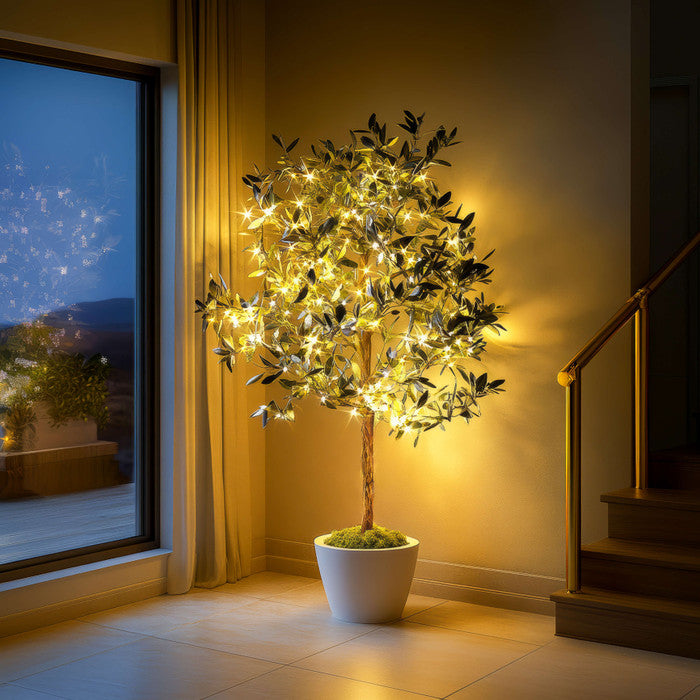 Olive Oasis Tree | Warm Fairy Light Tree for Cozy Home Decor