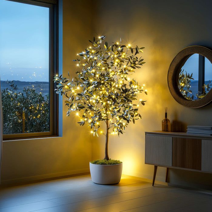 Olive Oasis Tree | Warm Fairy Light Tree for Cozy Home Decor