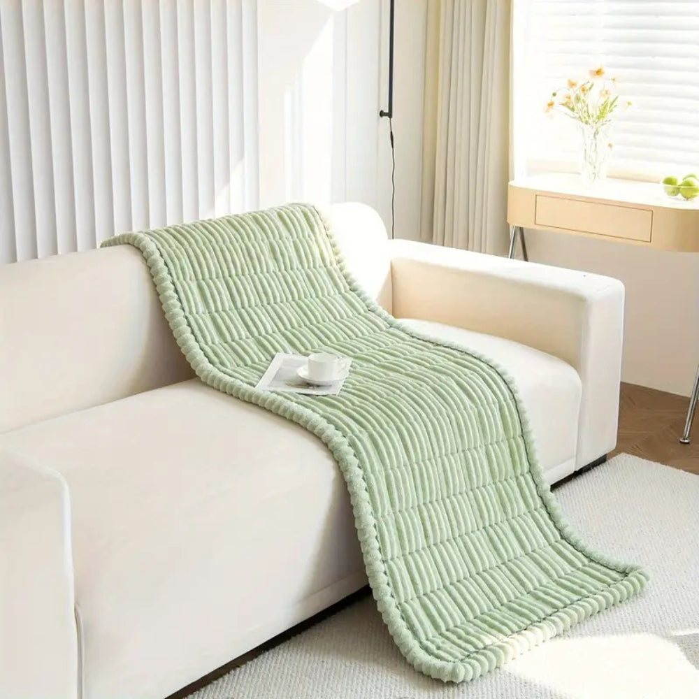 Plush Pleated Sofa Cover | Cozy Protection for Everyday Living