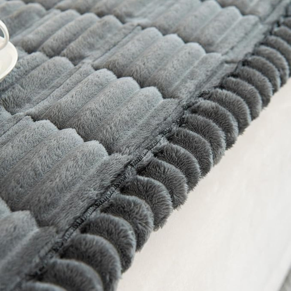 Plush Pleated Sofa Cover | Cozy Protection for Everyday Living