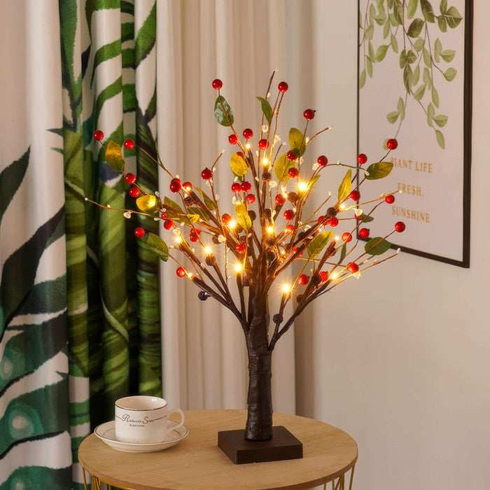 Red Berry Blossom Tree | Festive Glow for Cozy Holiday Spaces