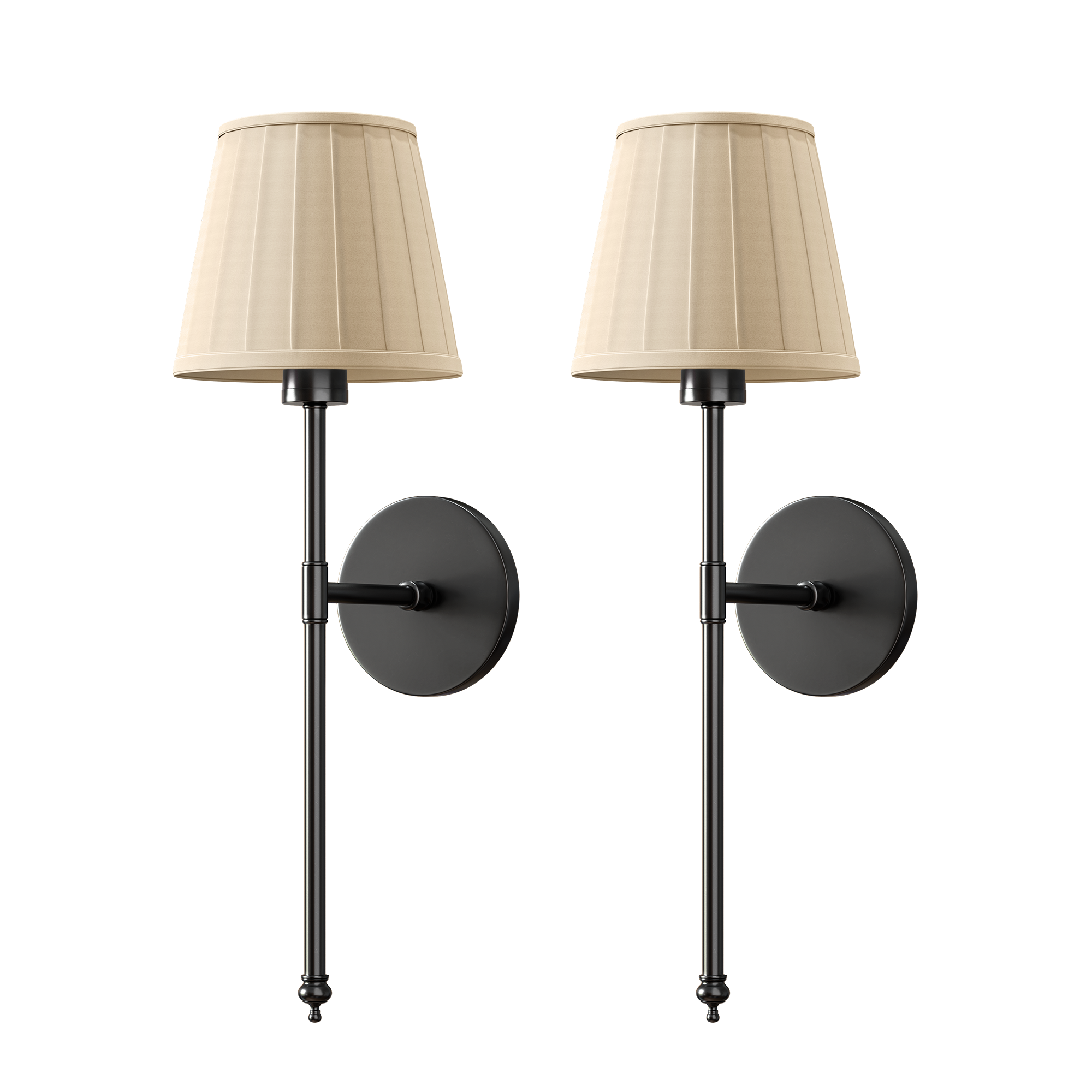 Wireless Pleated Wall Sconces | Set of 2 Elegant Lights