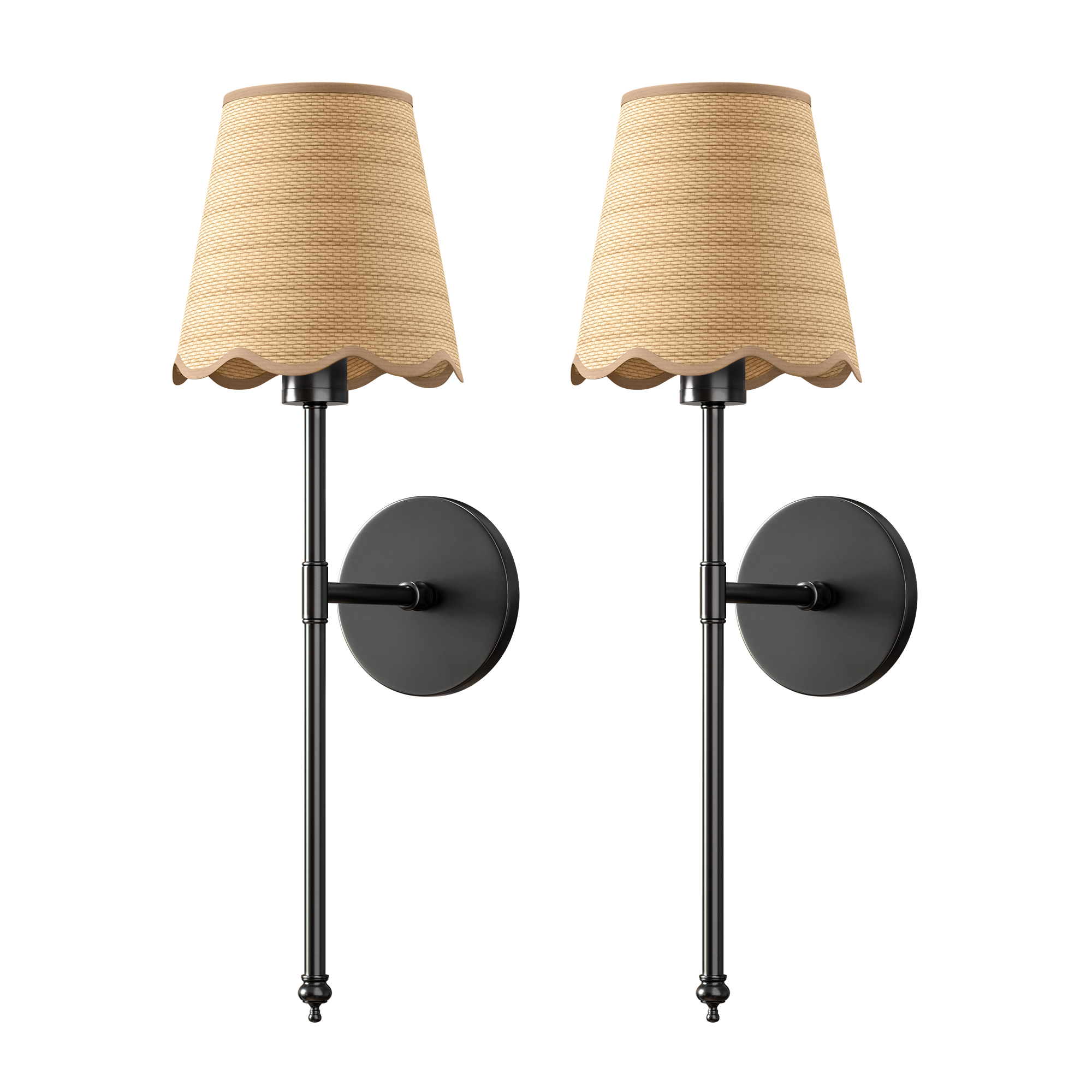 Wireless Boho Wall Sconces | Set of 2 Natural Lights