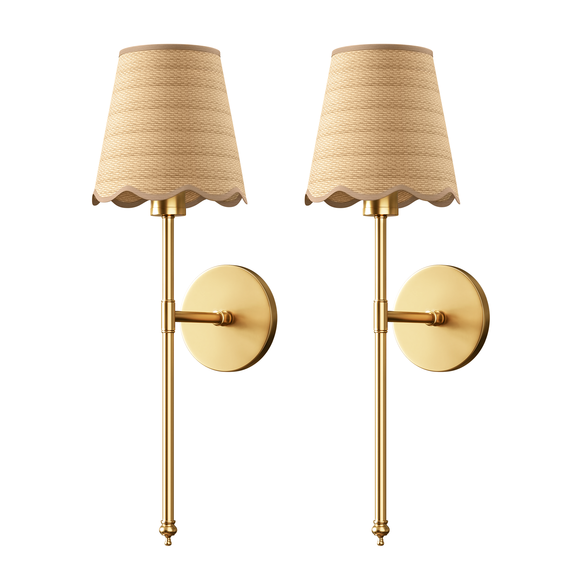 Wireless Boho Wall Sconces | Set of 2 Natural Lights