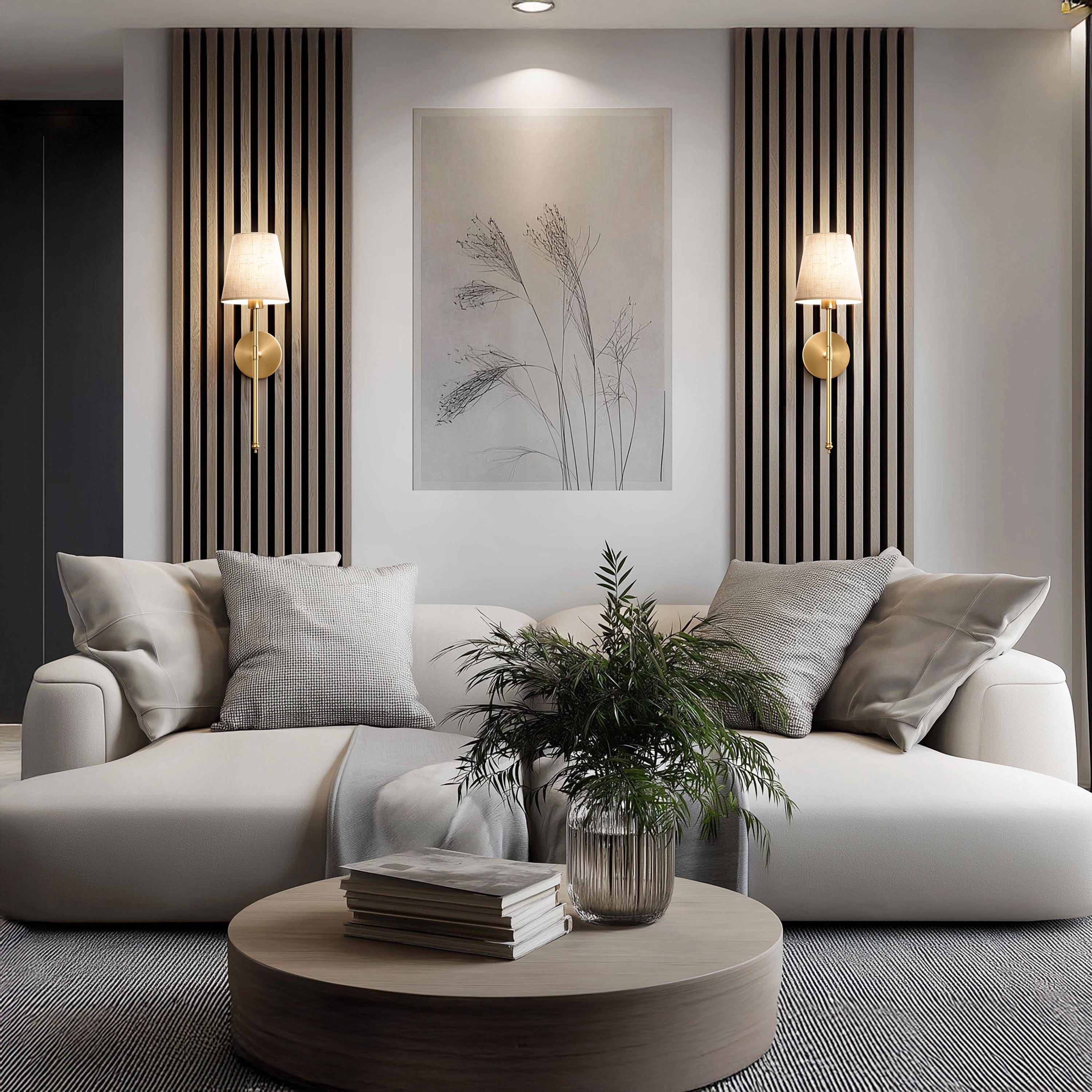 Wireless Sand Wall Sconces | Set of 2 Modern Lights