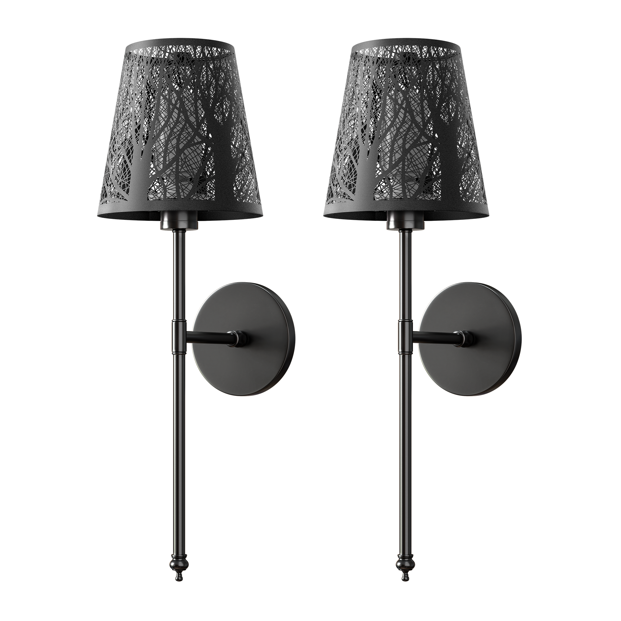 Wireless Metallic Wall Sconces | Set of 2 Modern Lights