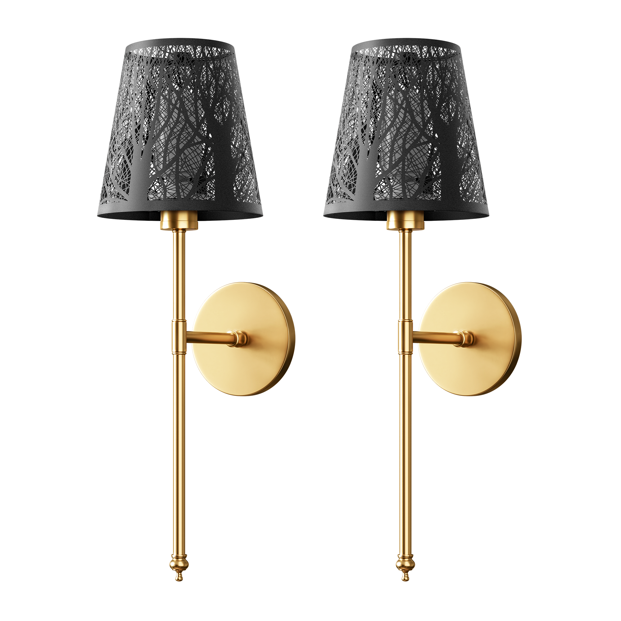 Wireless Metallic Wall Sconces | Set of 2 Modern Lights