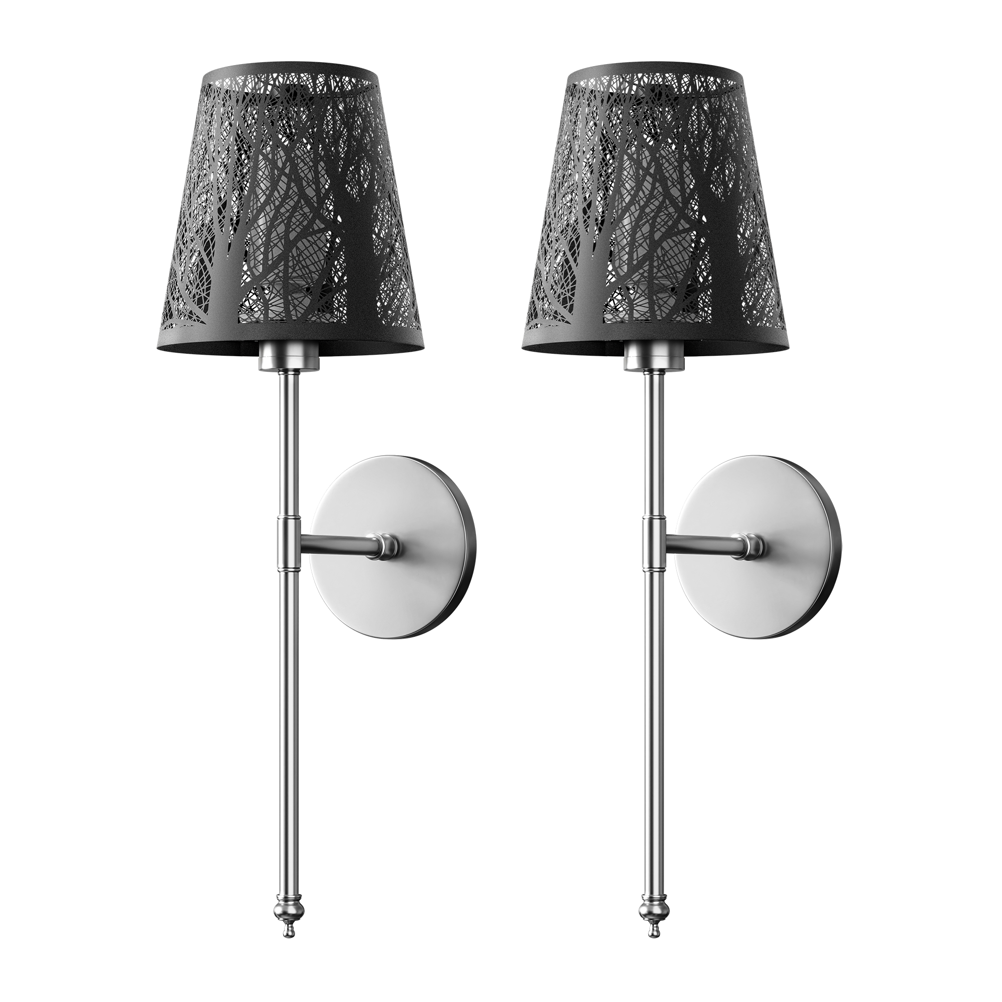 Wireless Metallic Wall Sconces | Set of 2 Modern Lights