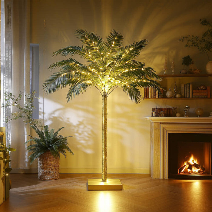 Twinkling Palm Tree | Golden Glow for Relaxed Tropical Spaces
