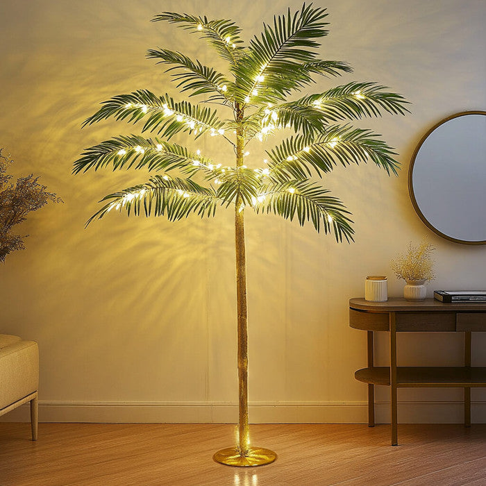 Twinkling Palm Tree | Golden Glow for Relaxed Tropical Spaces