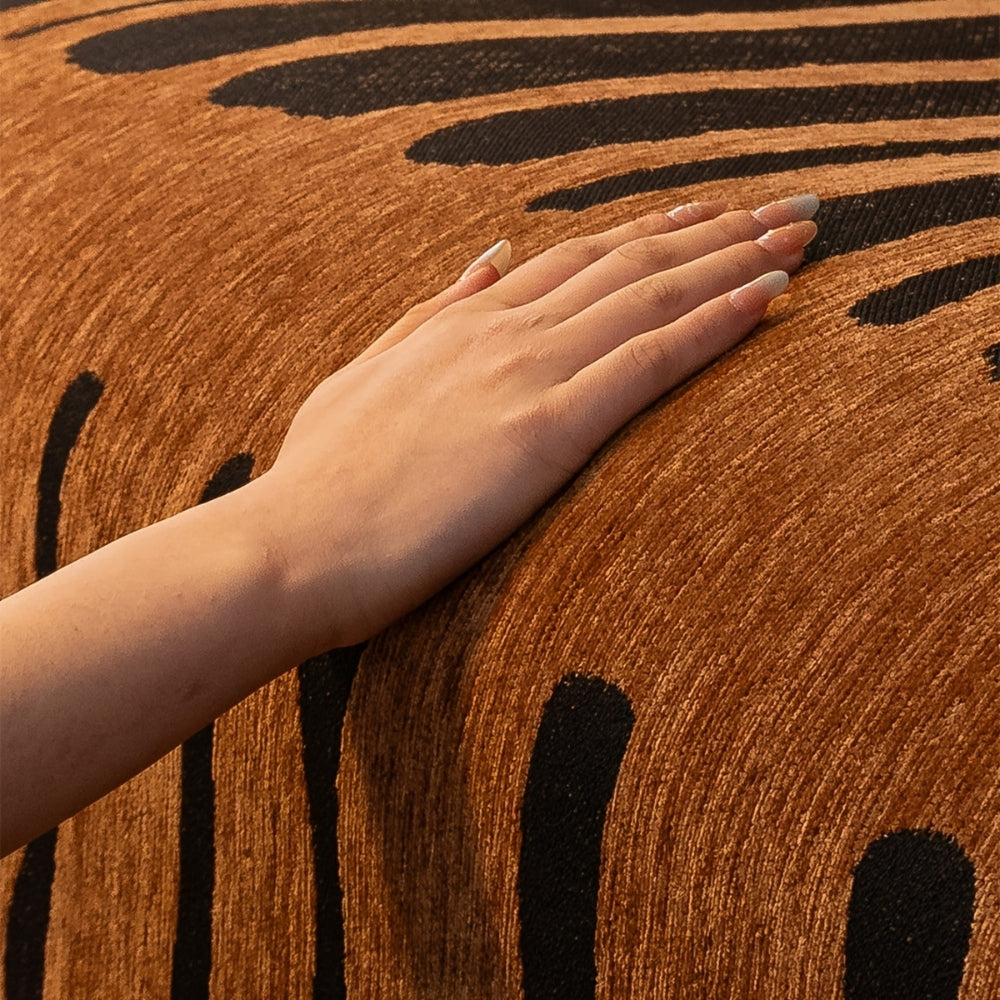 Tribal Geometric Chenille Sofa Cover | Warm Earthy Style with Lasting Comfort