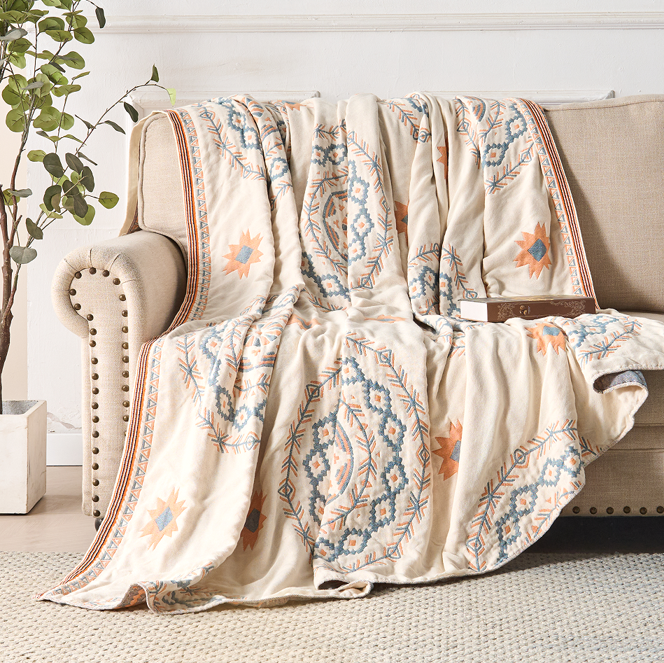 Serene Mandala Cotton Throw Blanket | Boho 100% Cotton