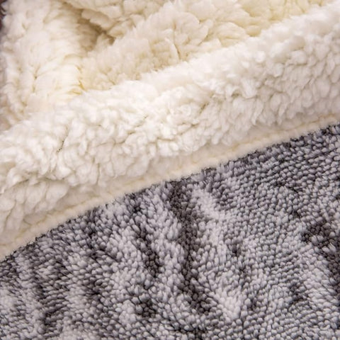 Seraphina Velvet Sherpa Throw Blanket Soft Plush Warm Blanket