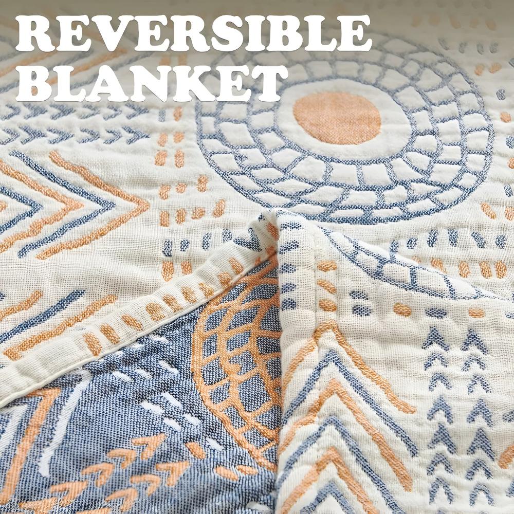 Reversible Chic Cotton Throw Blanket | Cozy Dual Comfort