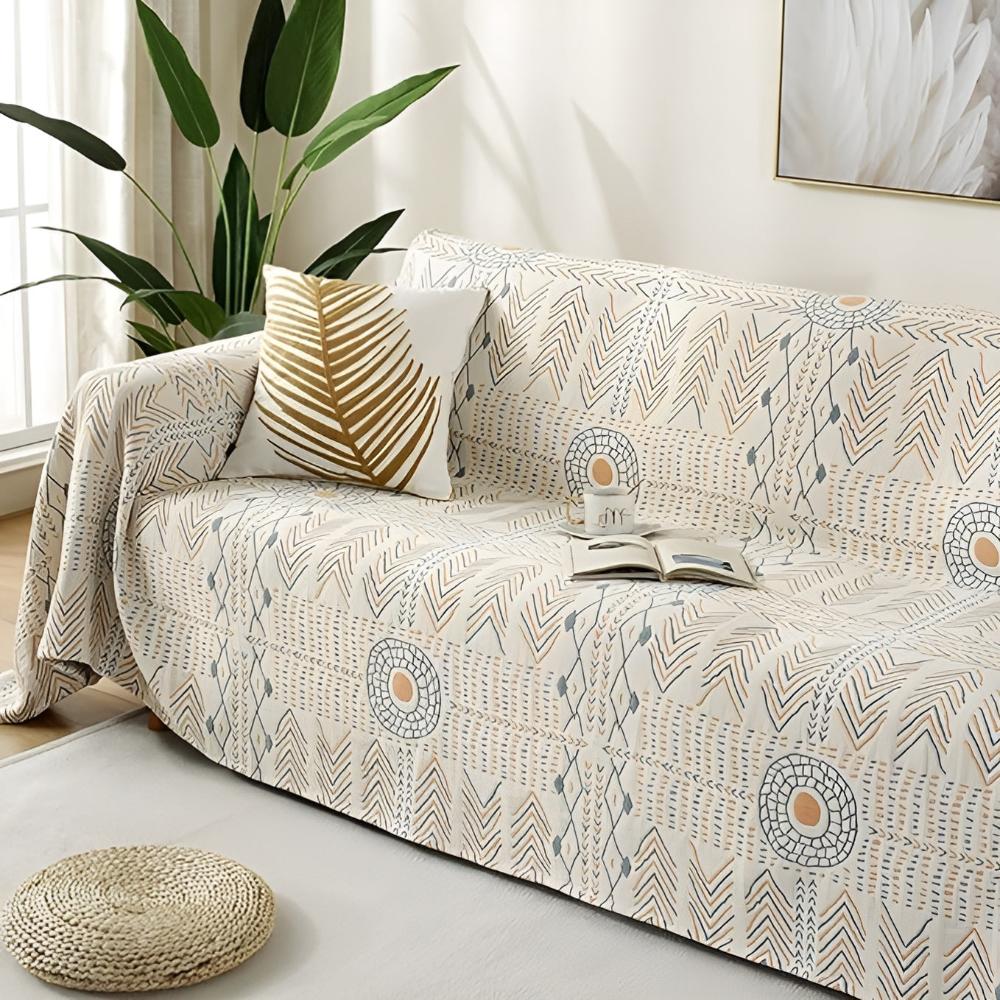 Reversible Chic Cotton Throw Blanket | Cozy Dual Comfort