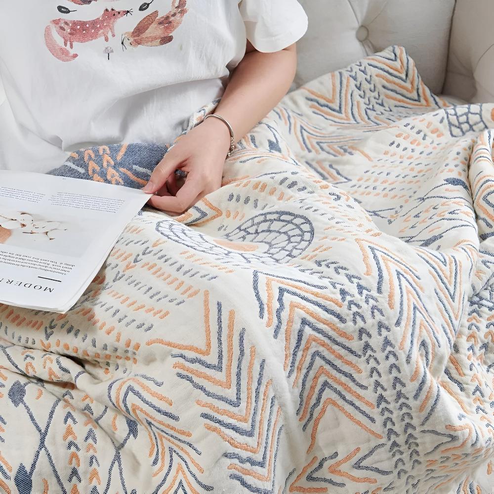 Reversible Chic Cotton Throw Blanket | Cozy Dual Comfort