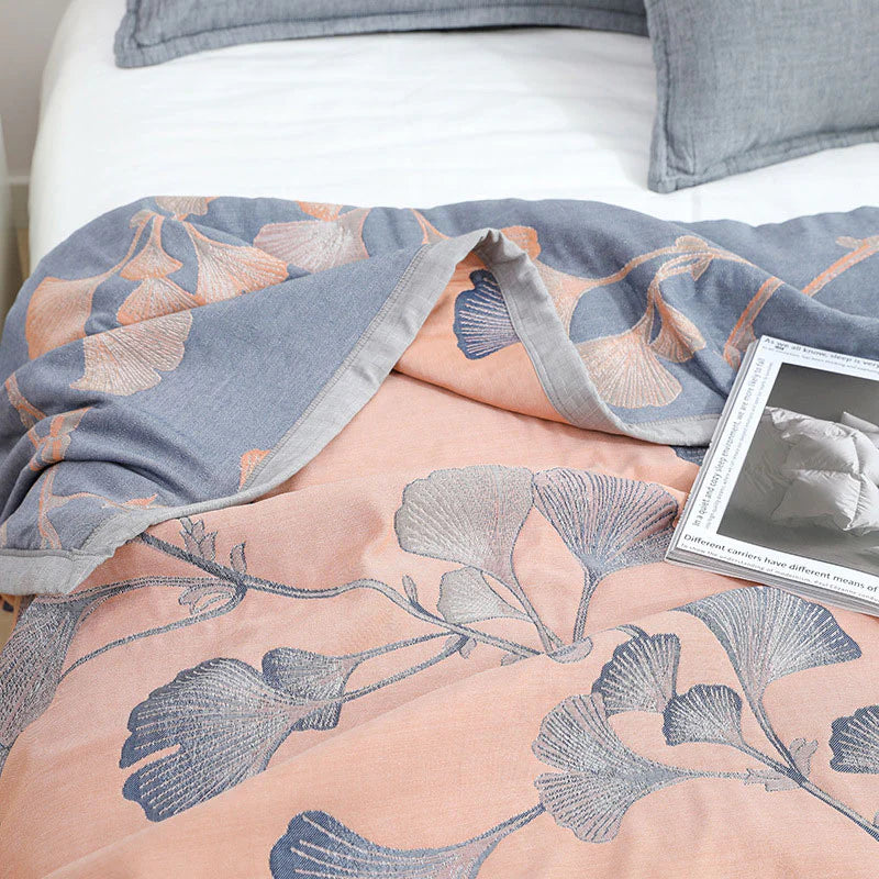 Reversible Cotton Gauze Quilt Blanket Soft Lightweight Bedspread